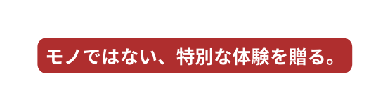 モノではない 特別な体験を贈る